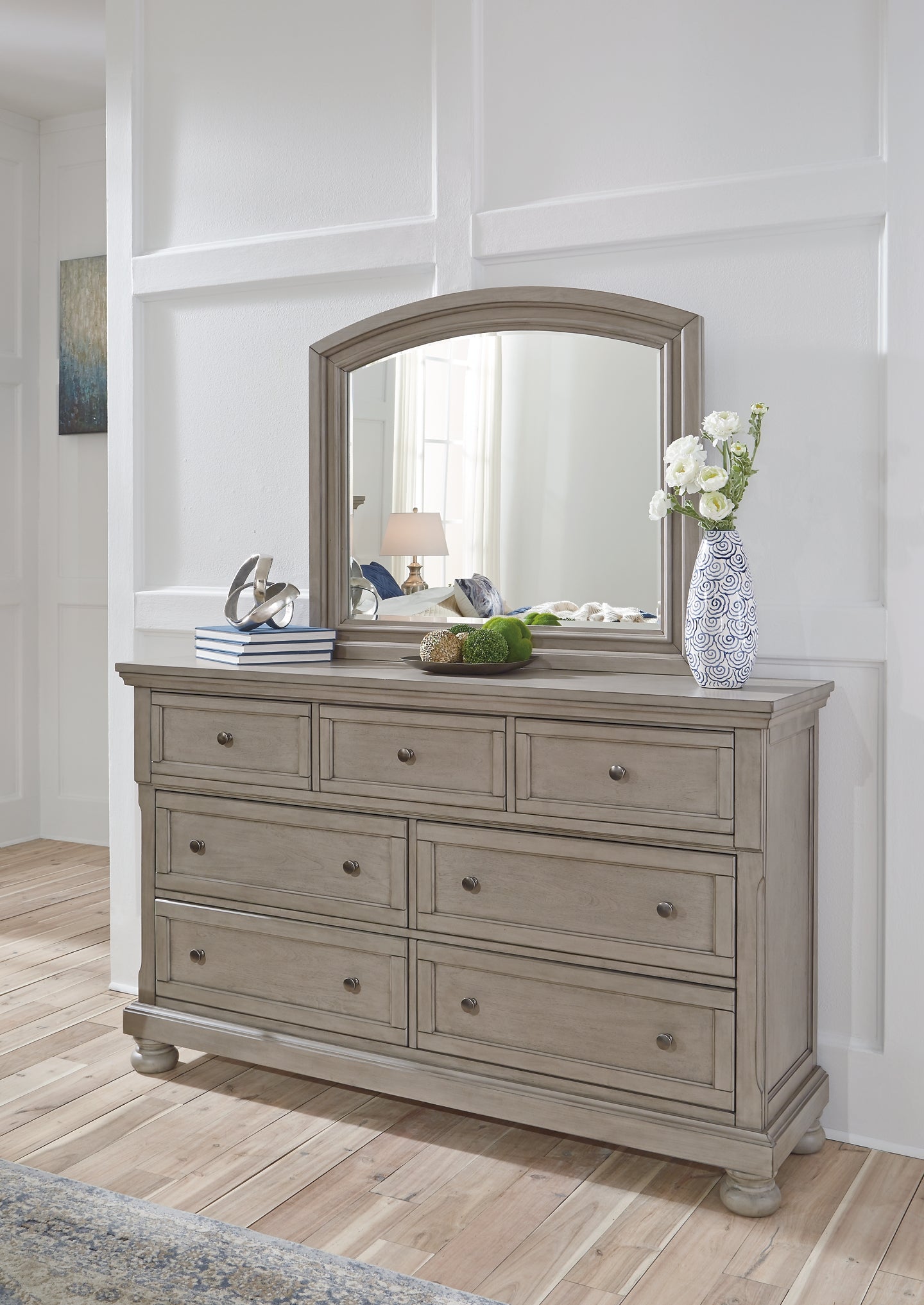 Lettner King Panel Bed, Dresser, Mirror and 2 Nightstands