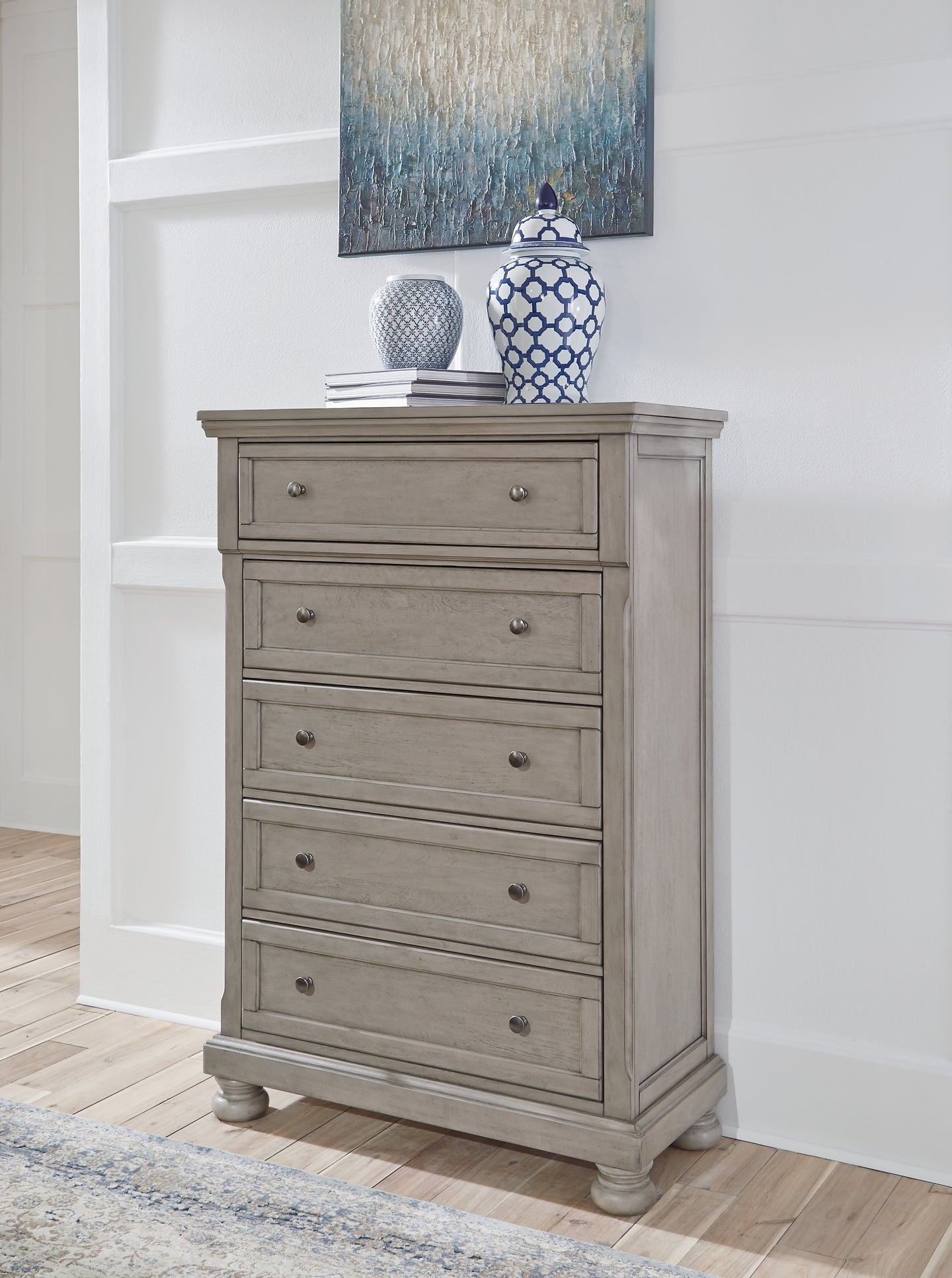 Lettner California King Panel Bed, Dresser, Chest and 2 Nightstands