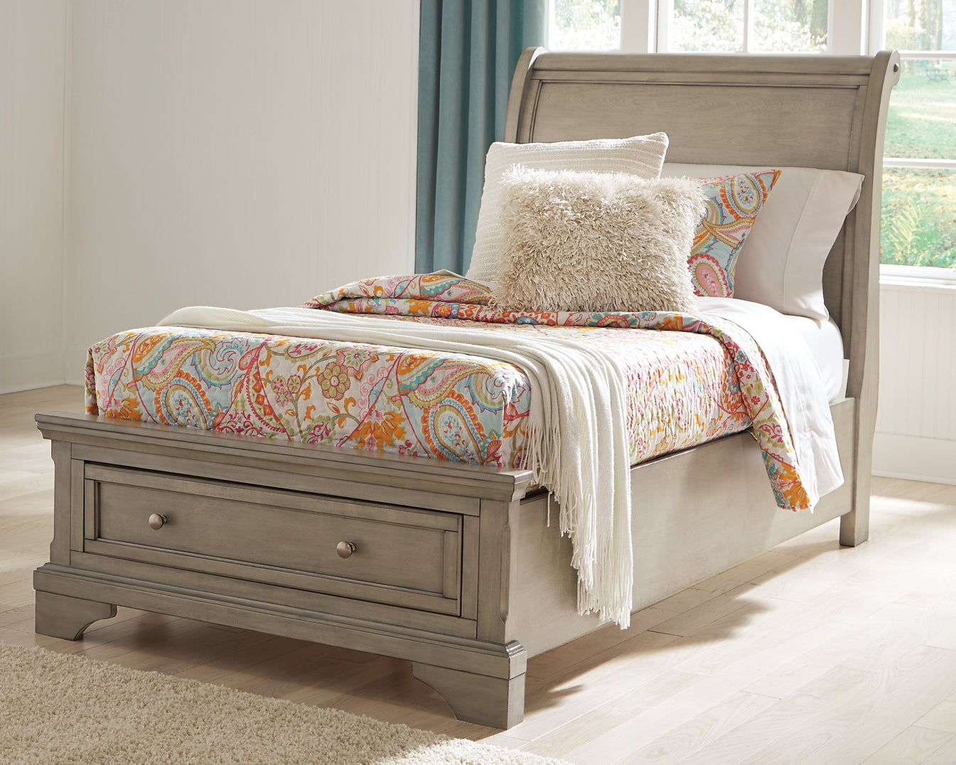 Lettner Twin Sleigh Bed with 1 Storage Drawer