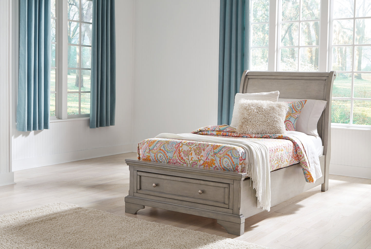 Lettner Twin Sleigh Bed with 1 Storage Drawer