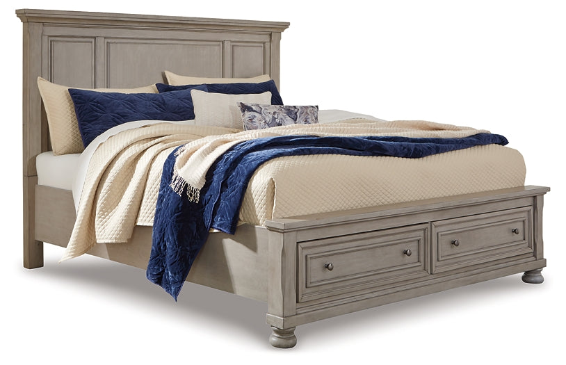 Lettner California King Panel Storage Bed, Dresser and Nightstand