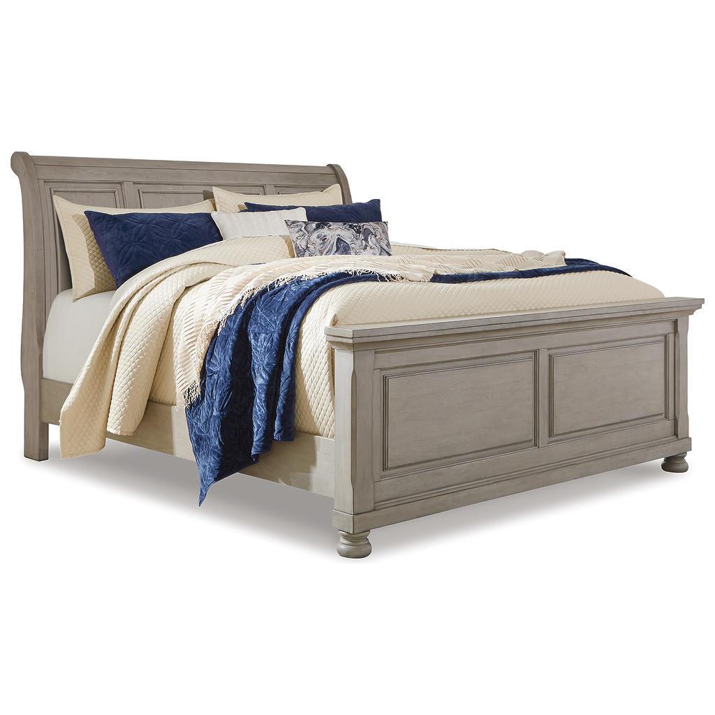 Lettner California King Sleigh Bed — Light Gray Signature Design by Ashley® Bedroom