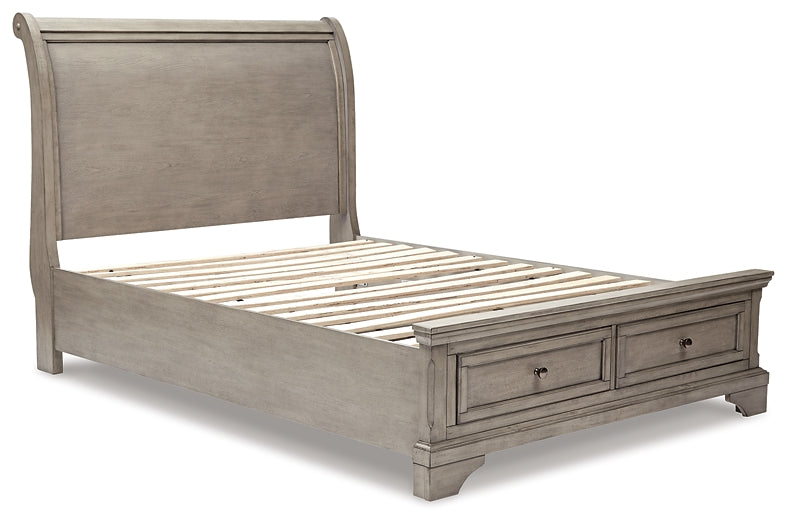 Lettner Full Sleigh Bed with 2 Storage Drawers