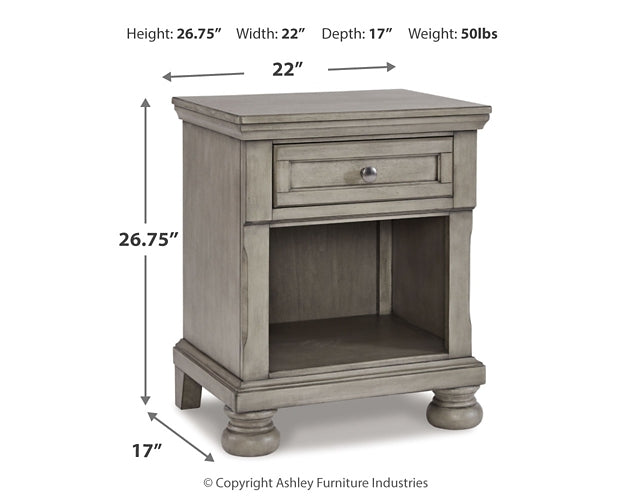 Lettner California King Panel Storage Bed, Dresser and Nightstand