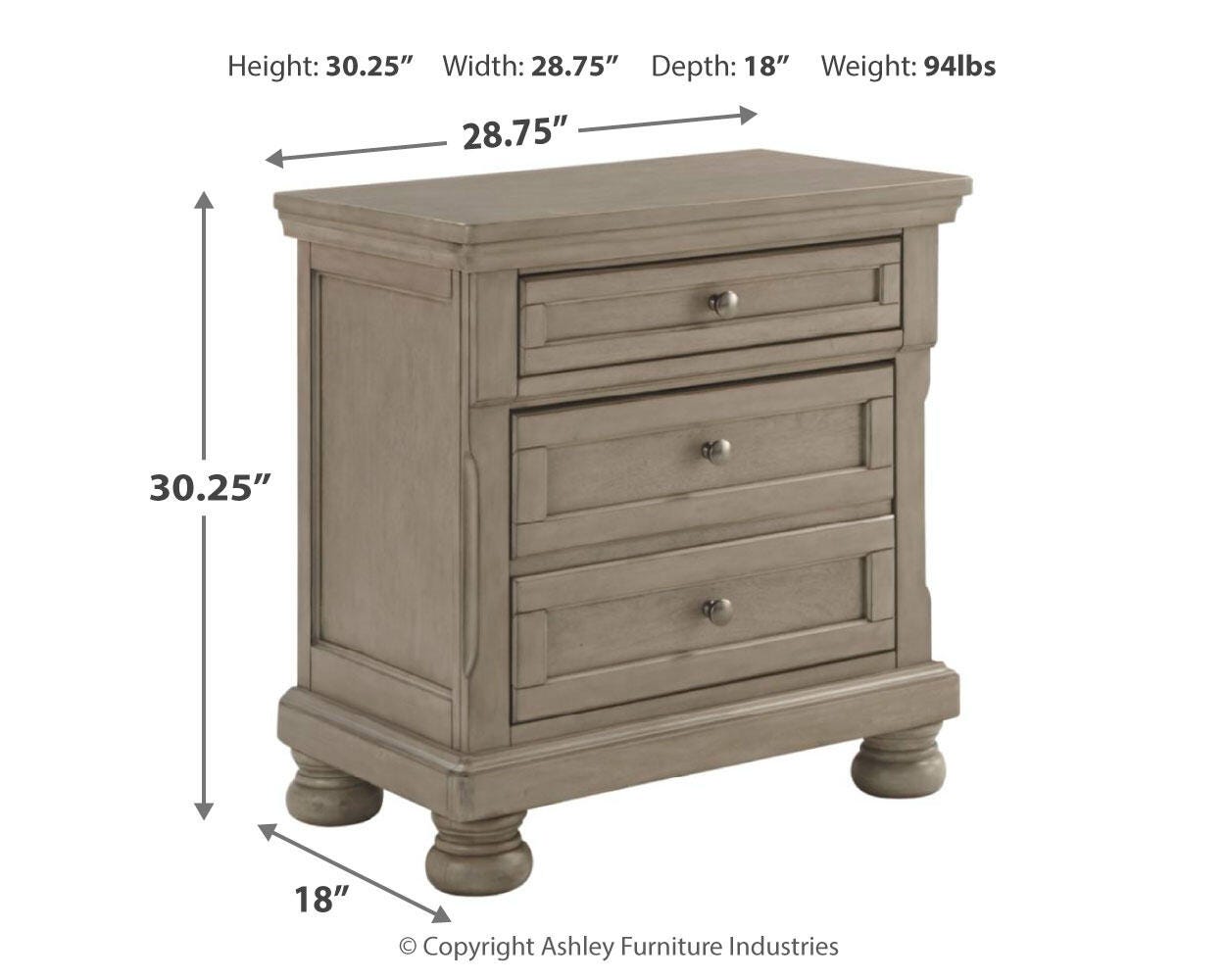 Lettner King Panel Bed, Chest and 2 Nightstands