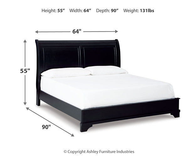 Chylanta Queen Sleigh Bed, Dresser and Mirror