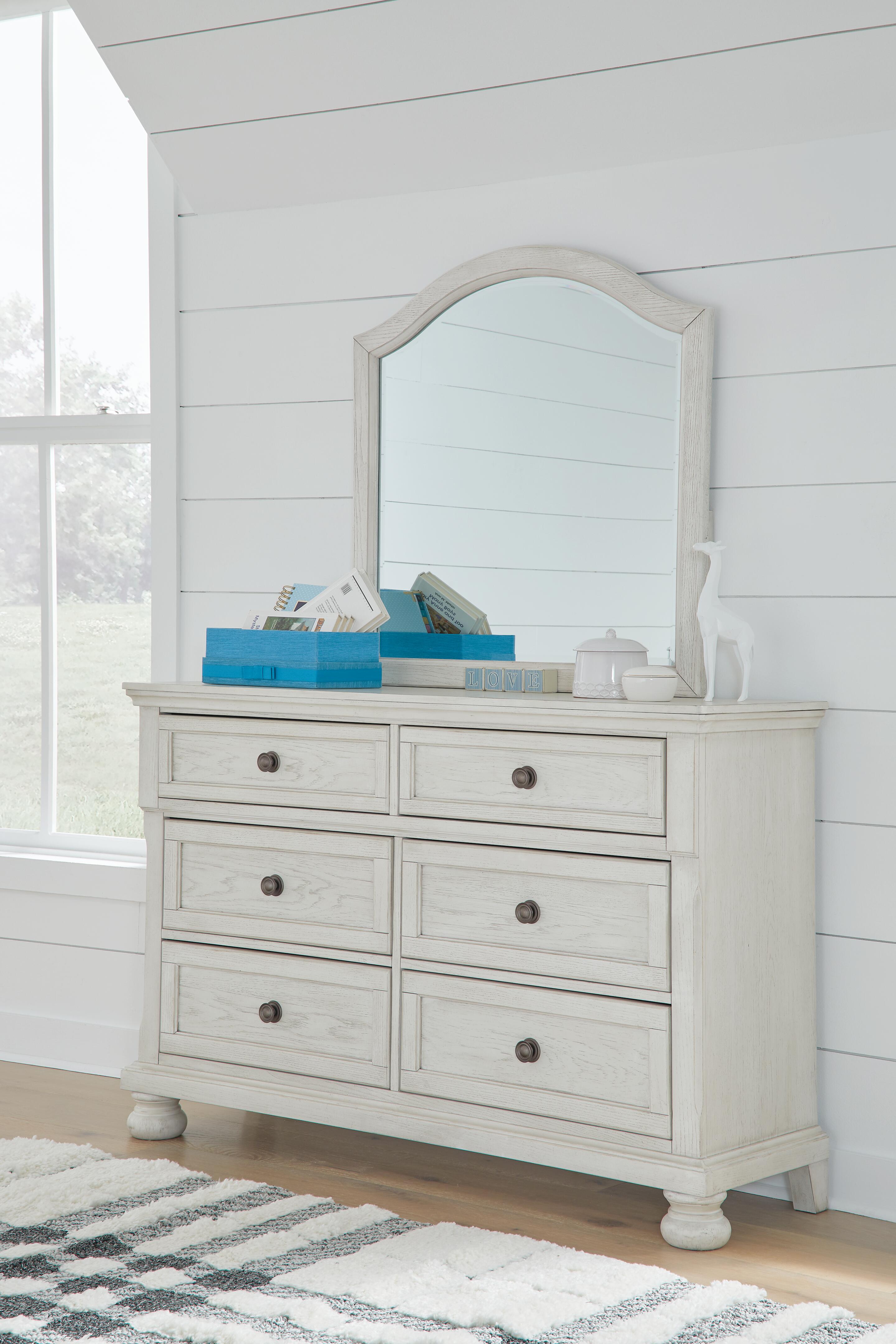 Robbinsdale Twin Sleigh Storage Bed, Dresser and Mirror