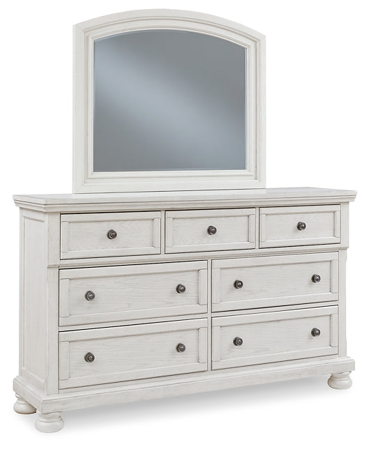 Robbinsdale Queen Panel Storage Bed, Dresser and Mirror