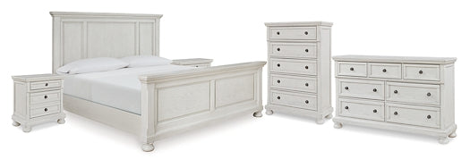 Robbinsdale Queen Panel Bed, Dresser, Chest and 2 Nightstands