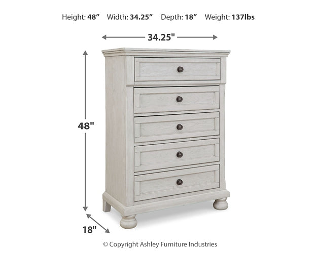 Robbinsdale Twin over Full Bunk Bed, Dresser and Chest