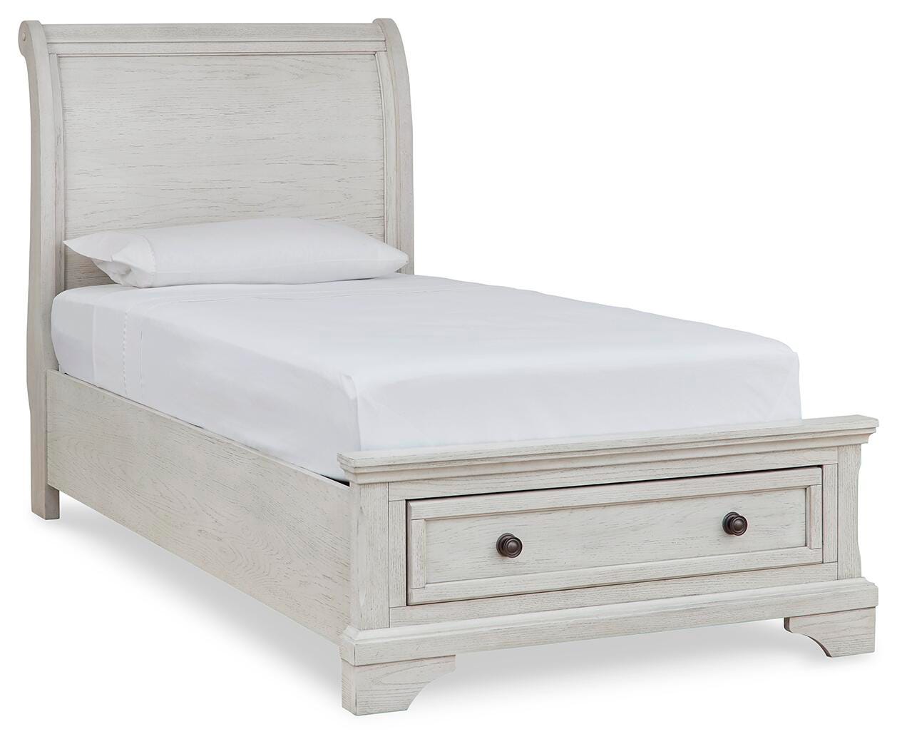 Robbinsdale Twin Sleigh Storage Bed, Dresser and Mirror