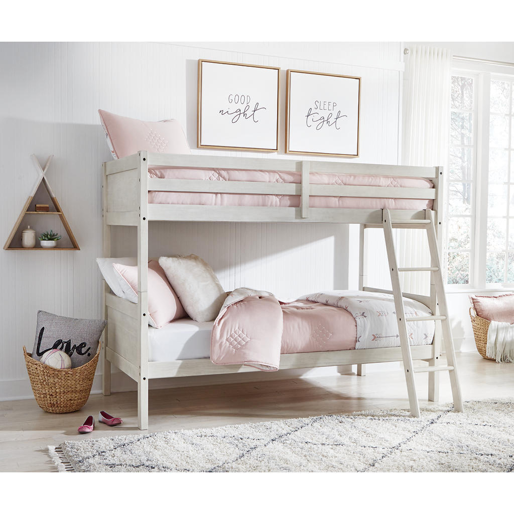 Robbinsdale Twin/Twin Bunk Bed with Ladder Signature Design by Ashley® Bunk Beds