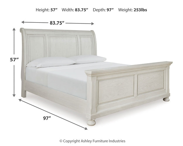 Robbinsdale King Sleigh Bed, Dresser and Mirror