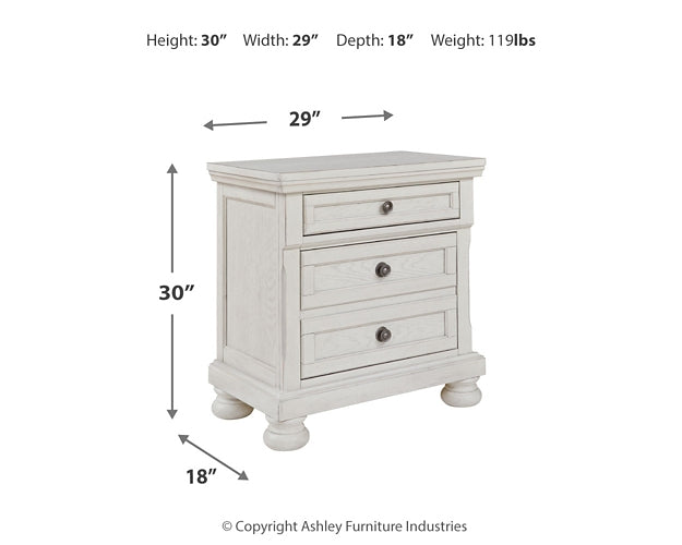 Robbinsdale King Storage Bed and 2 Nightstands