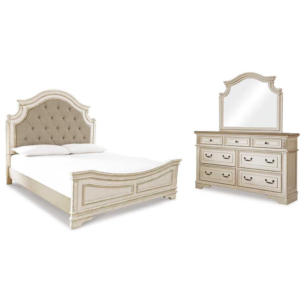 Realyn King Upholstered Panel Bed, Dresser and Mirror Signature Design by Ashley® Uncategorized