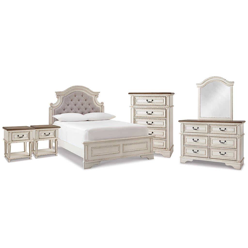 Realyn Full Upholstered Panel Bed, Dresser, Mirror, Chest and 2 Nightstands Signature Design by Ashley® Uncategorized