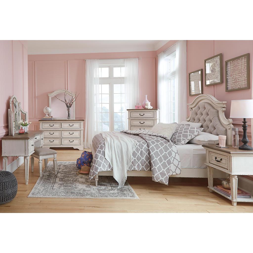 Realyn Chest of Drawers — Felt-Lined Top, Chipped White Signature Design by Ashley® Bedroom