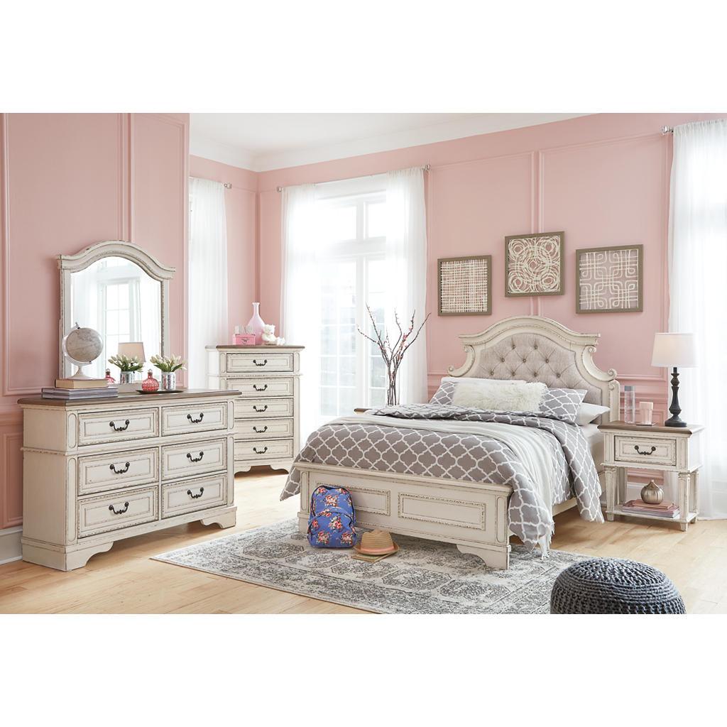 Realyn Chest of Drawers — Felt-Lined Top, Chipped White Signature Design by Ashley® Bedroom