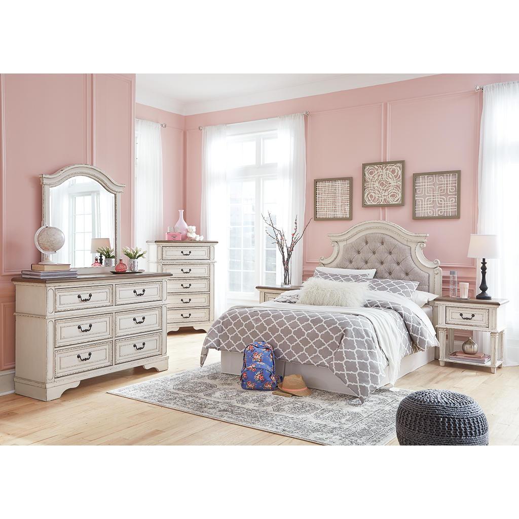 Realyn Chest of Drawers — Felt-Lined Top, Chipped White Signature Design by Ashley® Bedroom