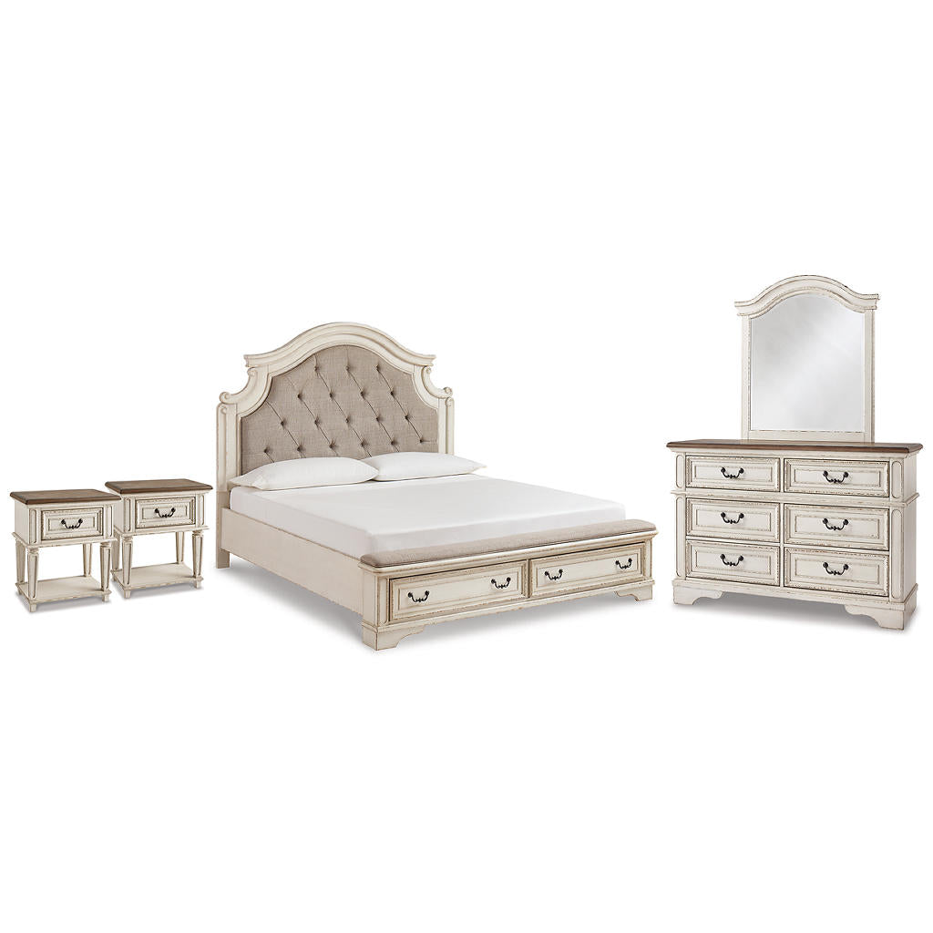 Realyn King Panel Storage Bed, Dresser, Mirror and 2 Nightstands Signature Design by Ashley® Uncategorized