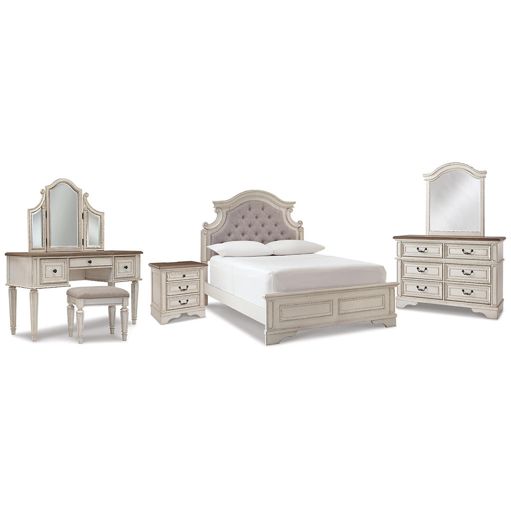 Realyn Full Panel Bed, Dresser, Mirror, 3-Piece Vanity and Nightstand Signature Design by Ashley® Uncategorized
