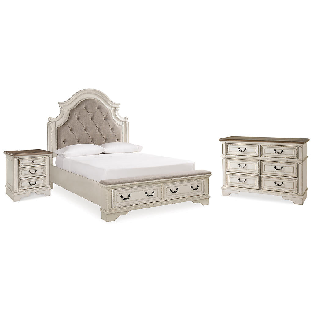 Realyn Queen Upholstered Panel Bed with Storage, Dresser and Nightstand Signature Design by Ashley® Uncategorized