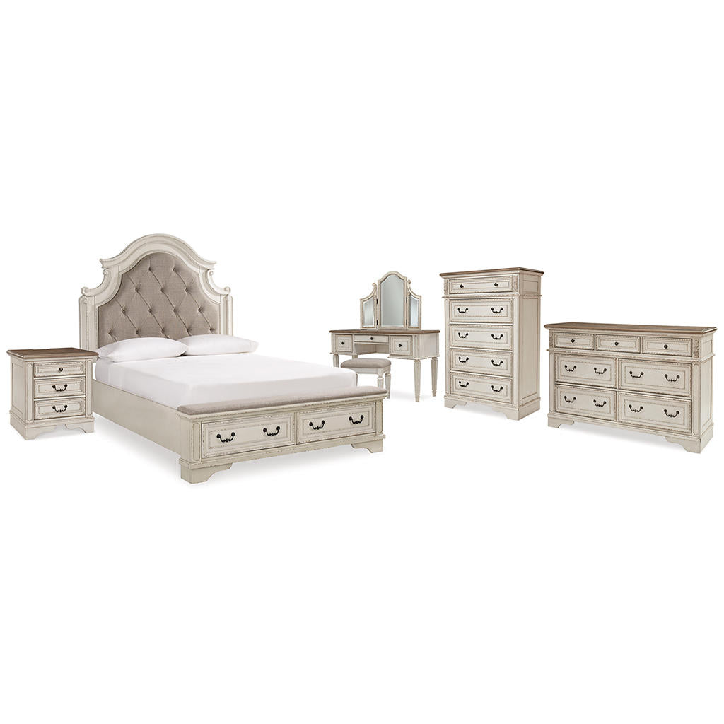 Realyn Queen Upholstery Panel Bed, Dresser, Chest, Nightstand, and Vanity Set Signature Design by Ashley® Uncategorized