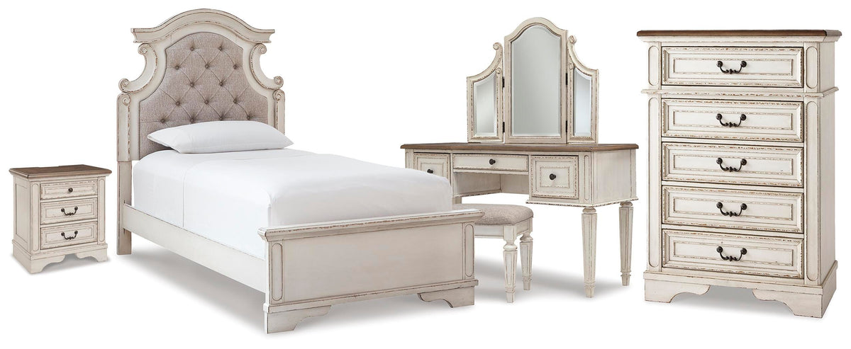 Realyn Twin Bed, Chest, Vanity with Stool and Nightstand Signature Design by Ashley® Bedroom