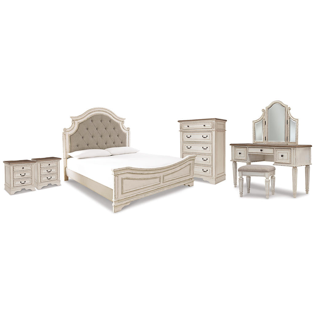 Realyn King Panel Bed, Vanity, Chest and 2 Nightstands Signature Design by Ashley® Uncategorized