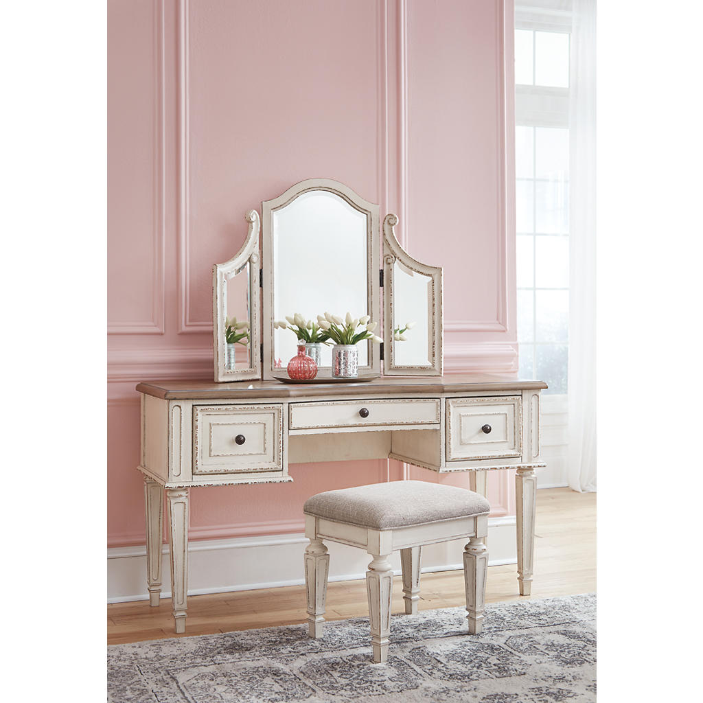 Realyn Vanity and Mirror with Stool Signature Design by Ashley® Vanities