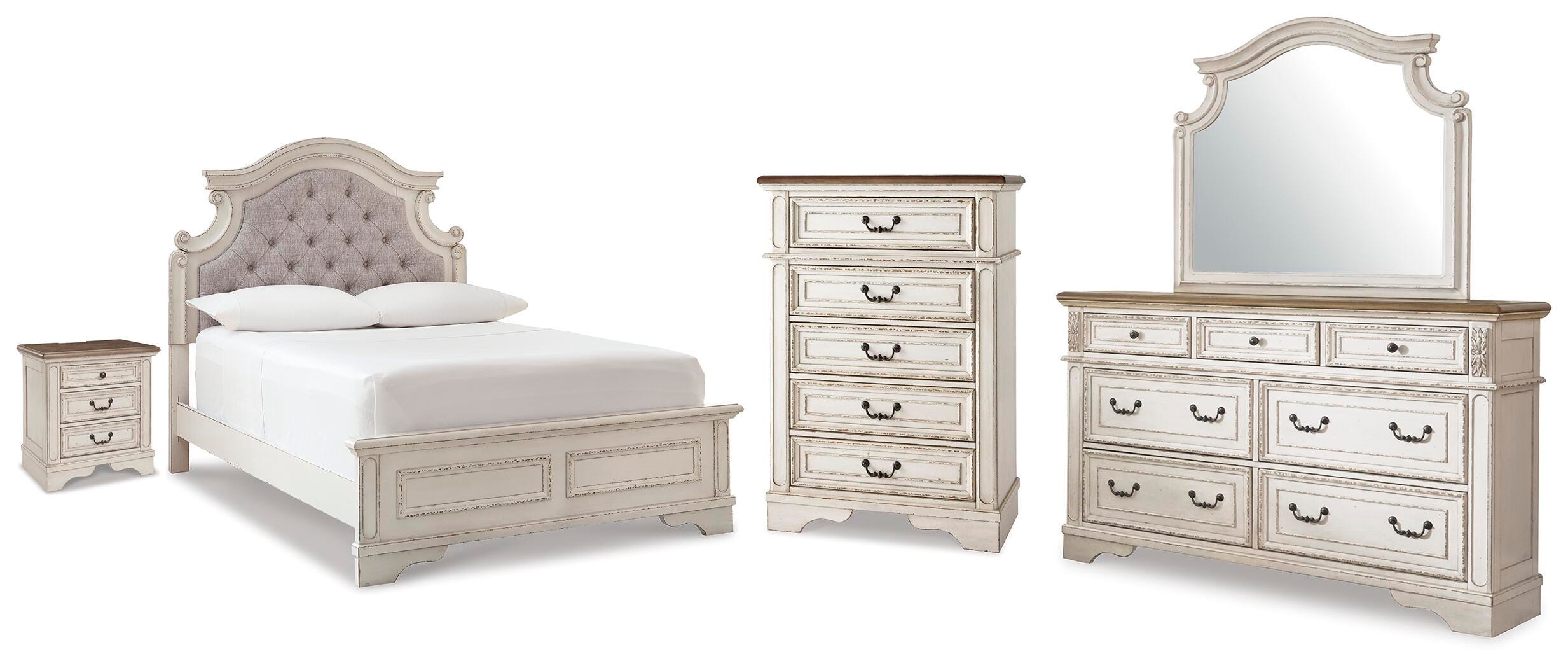Realyn Full Upholstered Bed 6-Piece Set — Chest, Mirror Signature Design by Ashley® Bedroom Package