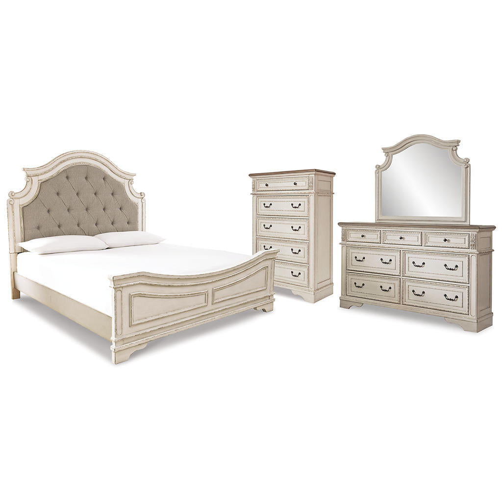 Realyn King Panel Upholstered Bed, Dresser, Mirror and Chest Signature Design by Ashley® Uncategorized