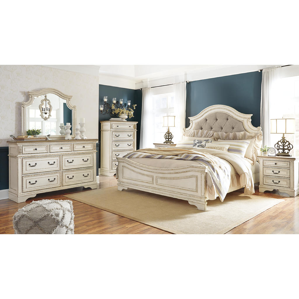 Realyn King Upholstered Panel Bed, Dresser and Mirror Signature Design by Ashley® Uncategorized