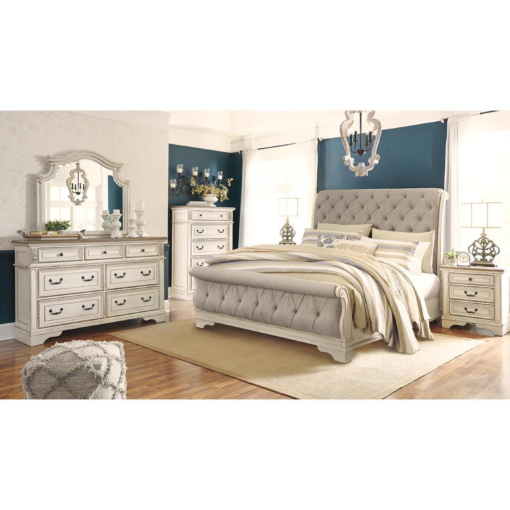 Realyn California King Sleigh Bed — Chipped White Signature Design by Ashley® Bedroom