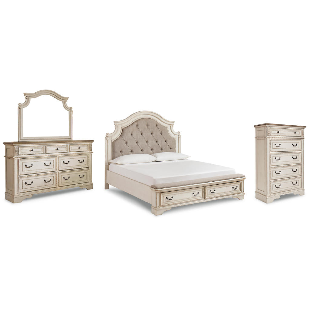 Realyn California King Upholstered Bed, Dresser, Mirror, Chest Signature Design by Ashley® Uncategorized
