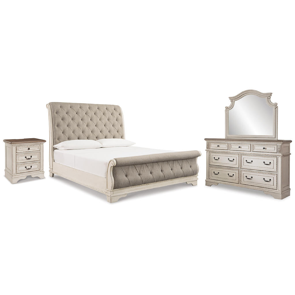 Realyn King Sleigh Bed, Dresser Mirror and Nightstand Signature Design by Ashley® Uncategorized