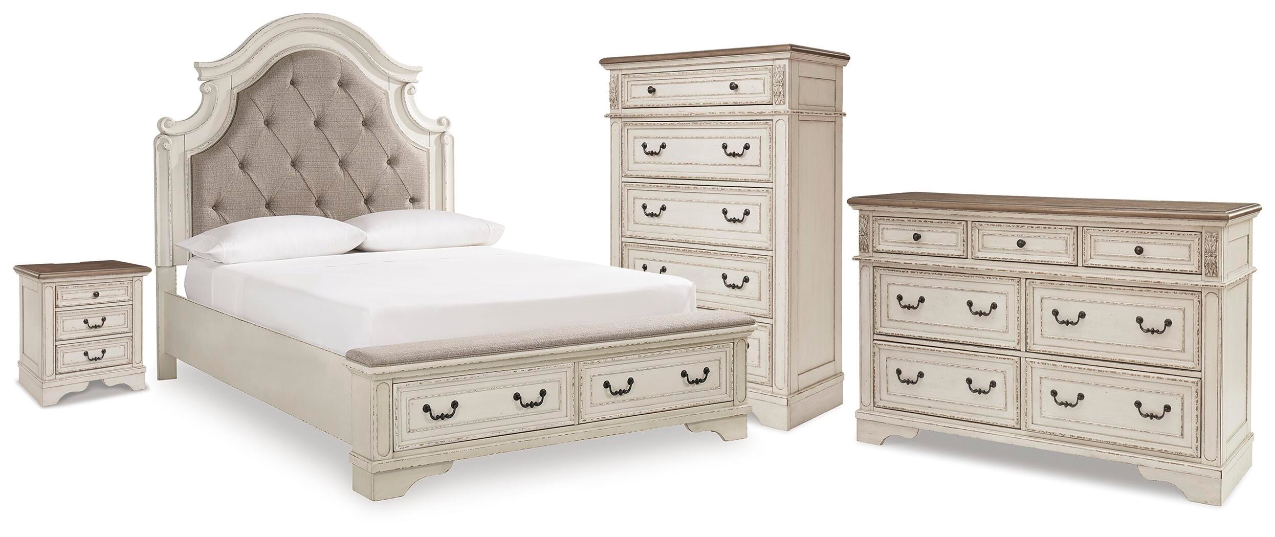 Realyn Queen Bench Storage Bed 4-Piece Set — Chest, Nightstand Signature Design by Ashley® Bedroom