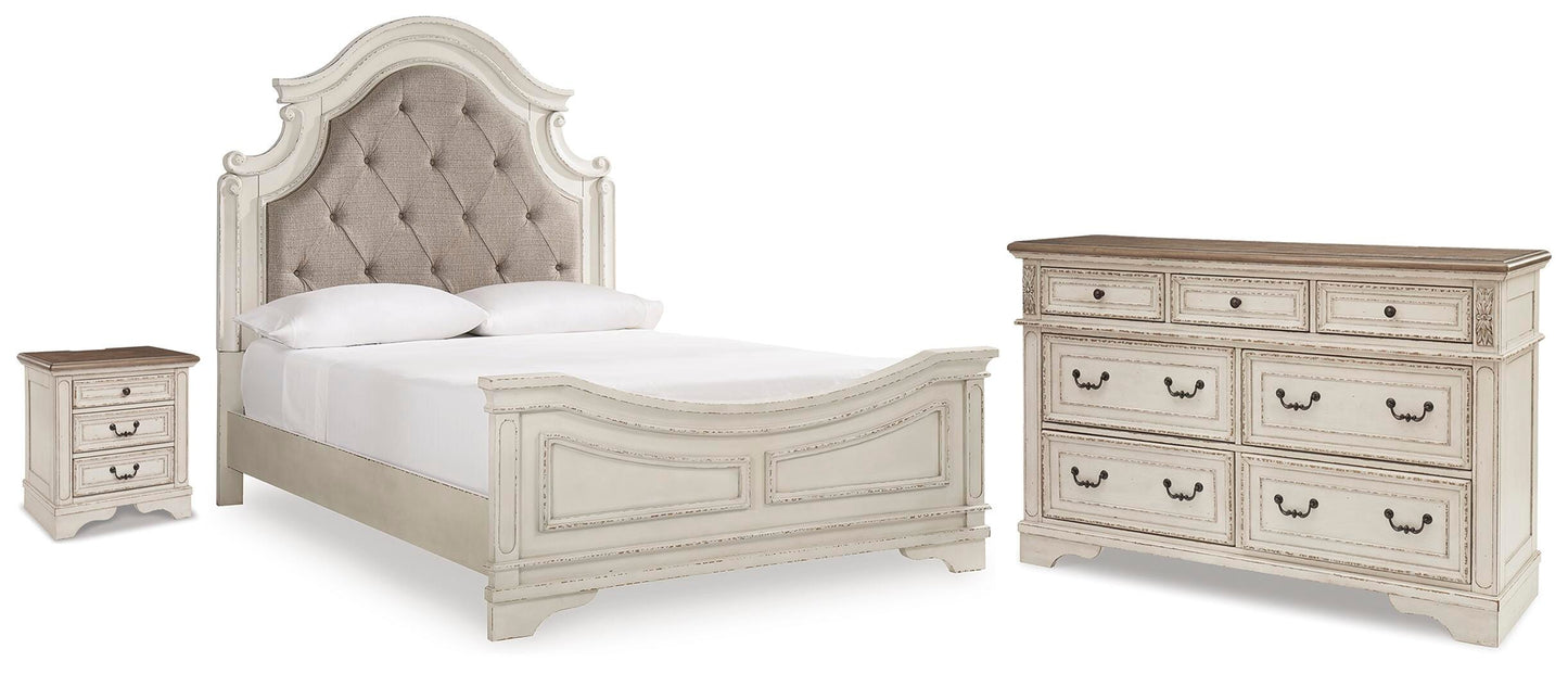 Realyn Queen Upholstered Panel Bed, Dresser and Nightstand Signature Design by Ashley® Bedroom
