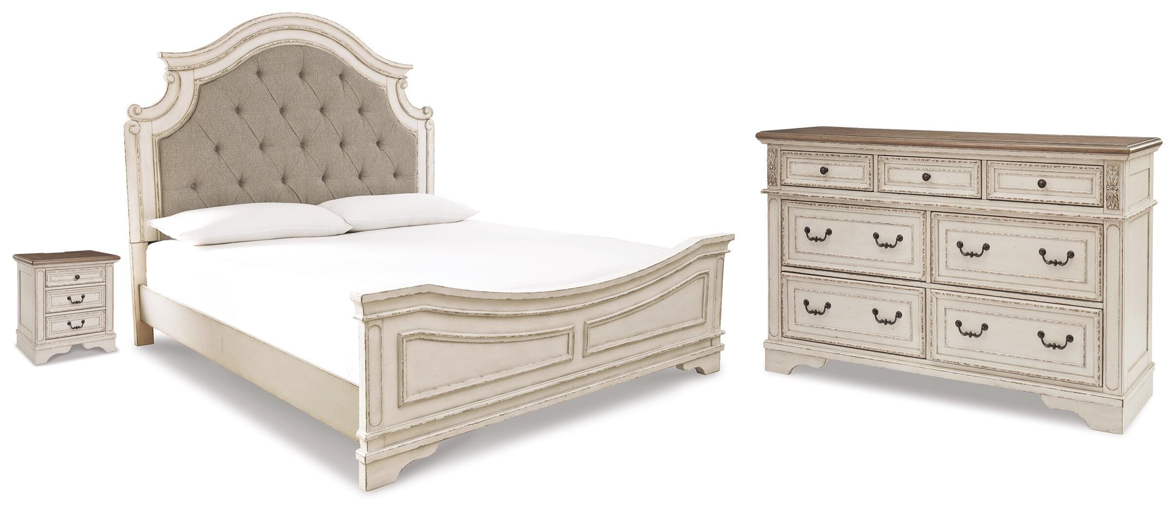 Realyn King Upholstered Bed, Dresser and Nightstand — 3-Piece Signature Design by Ashley® Bedroom