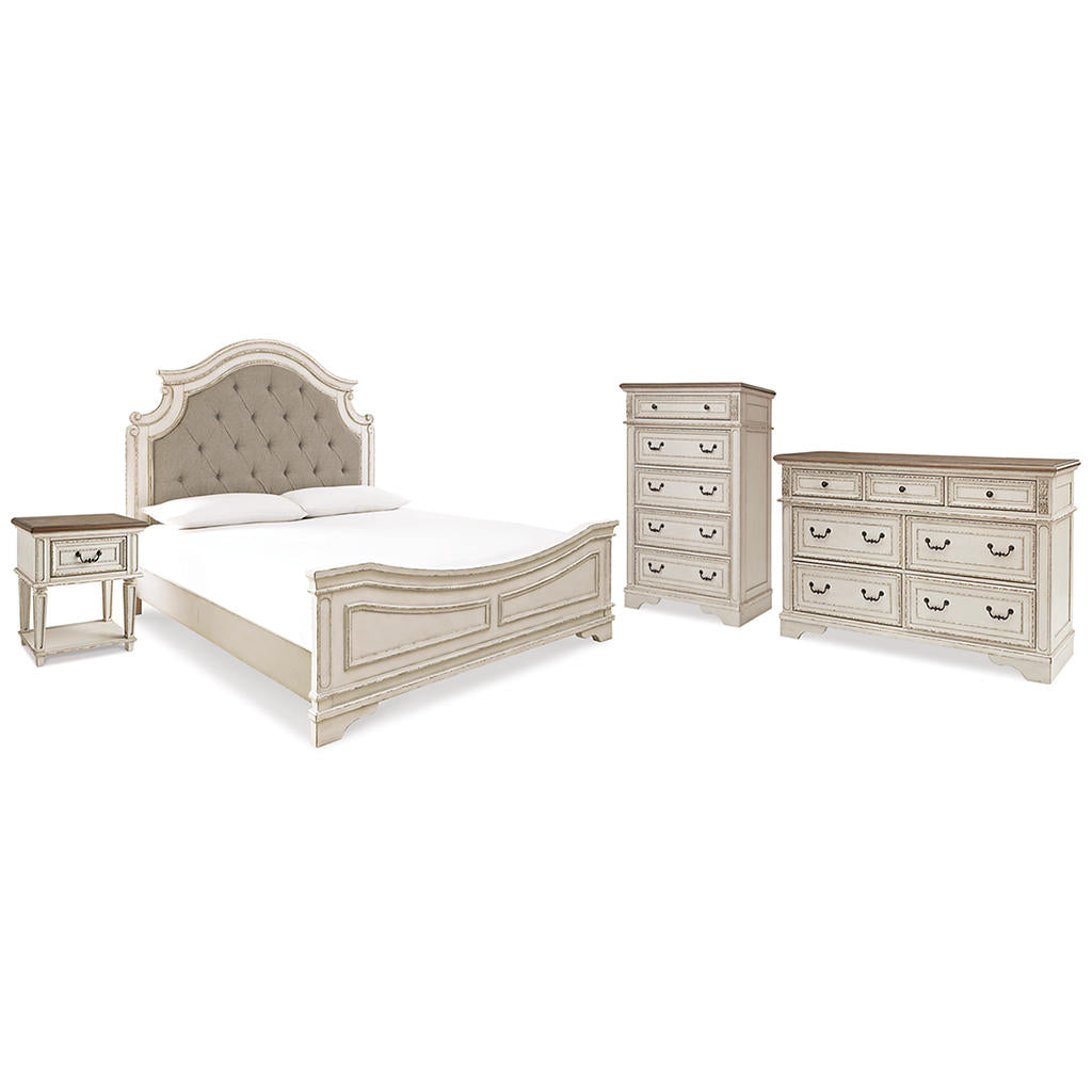 Realyn King Upholstered Panel Bed, Dresser, Chest and Nightstand Signature Design by Ashley® Uncategorized