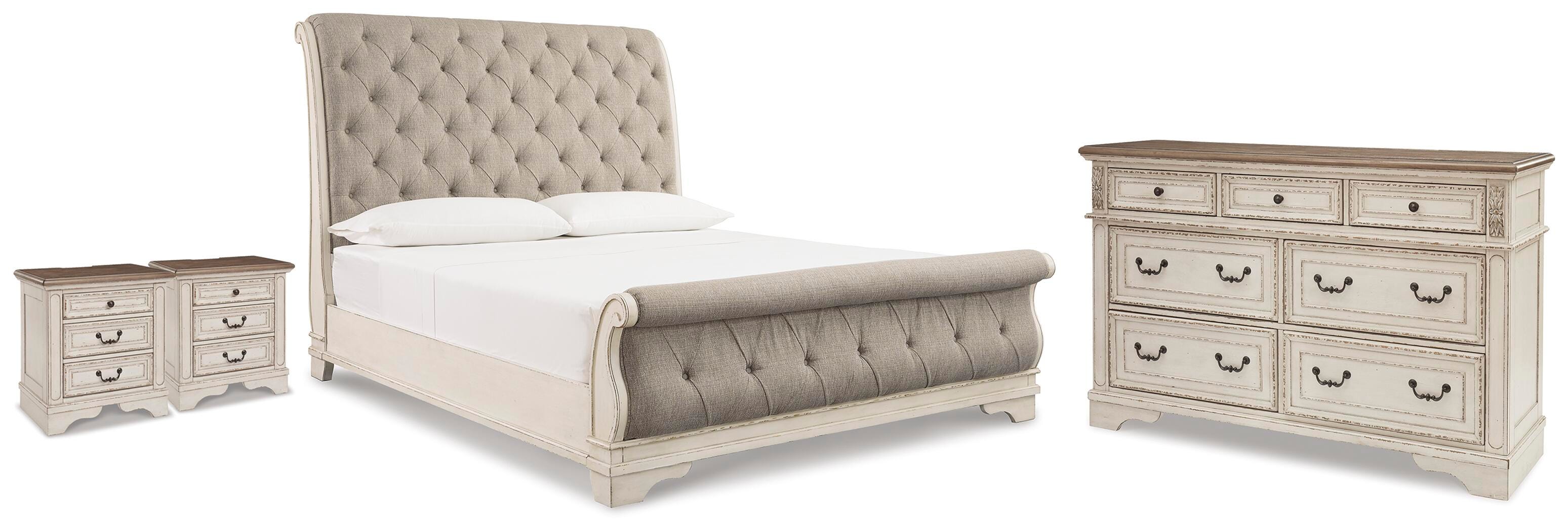 Realyn King Upholstered Sleigh Bed, Dresser and 2 Nightstands Signature Design by Ashley® Bedroom