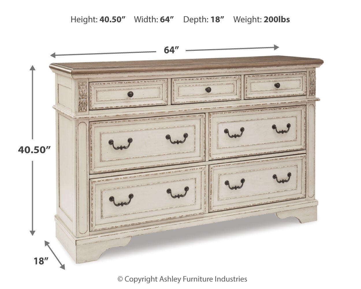 Realyn Queen Upholstered Storage Bed, Dresser and Nightstand