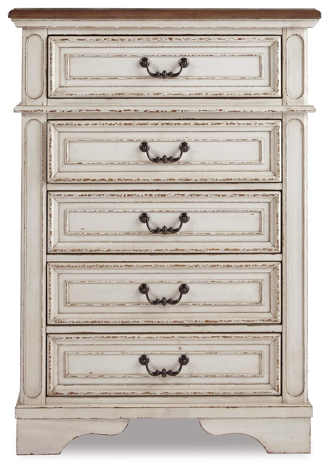 Realyn King Upholstered Panel Bed, Chest and 2 Nightstands