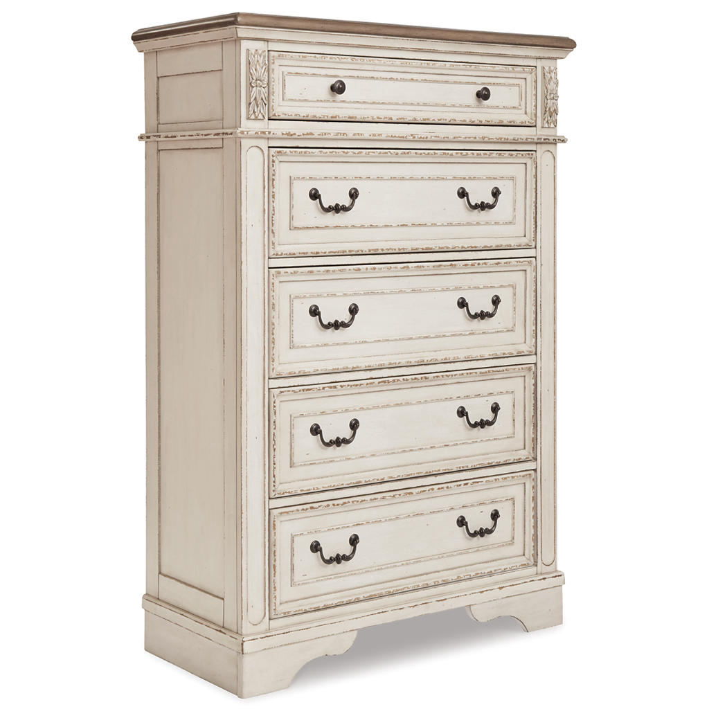 Realyn California King Upholstered Bed, Dresser, Mirror, Chest Signature Design by Ashley® Uncategorized