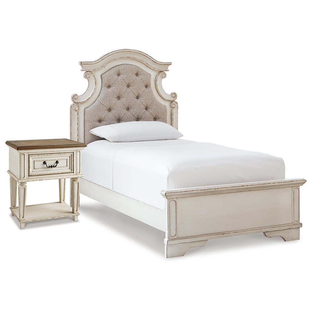 Realyn Twin Upholstered Panel Bed and Nightstand Signature Design by Ashley® Uncategorized