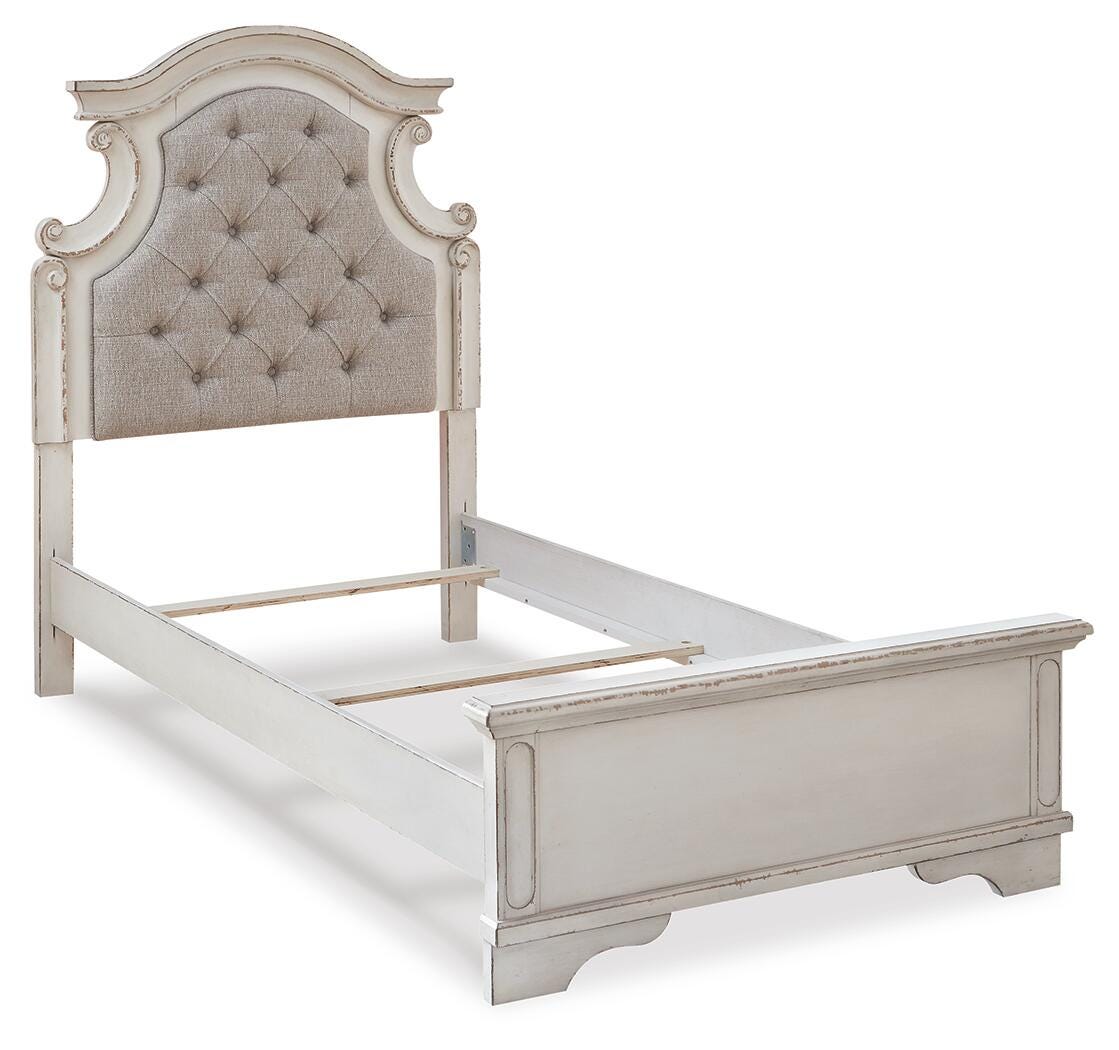 Realyn Twin Panel Bed, Chest and Nightstand