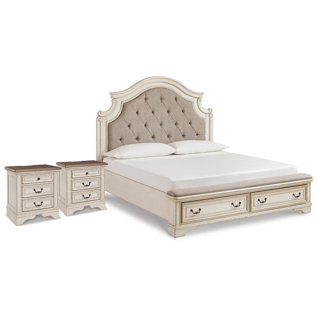 Realyn King Upholstered Panel Storage Bed and 2 Nightstands Signature Design by Ashley® Uncategorized