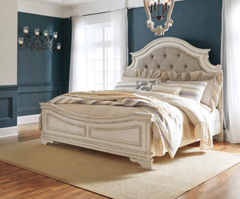 Realyn California King Upholstered Panel Bed — Chipped White Signature Design by Ashley® Bedroom
