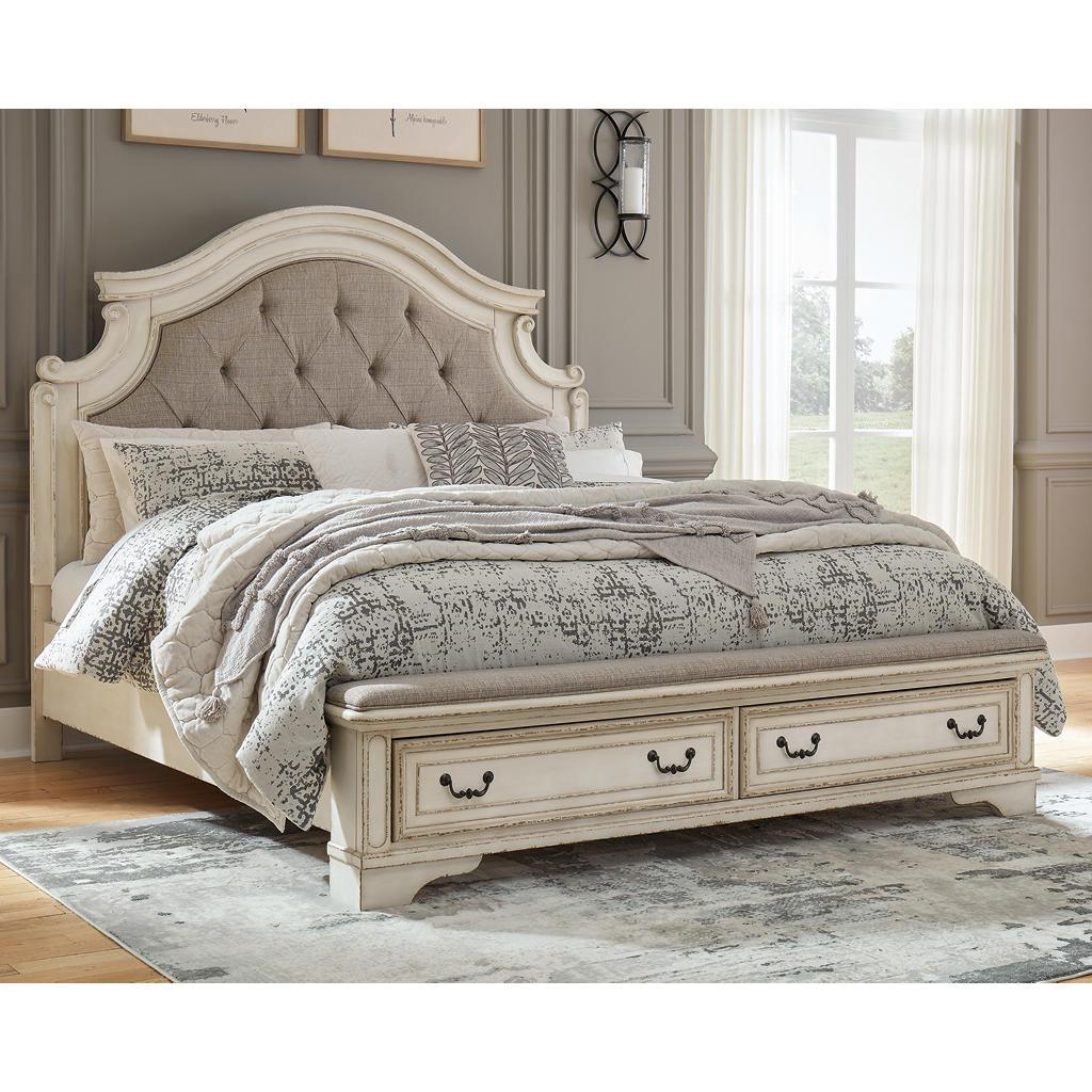 Realyn California King Upholstered Storage Bed — Chipped White Signature Design by Ashley® Bedroom
