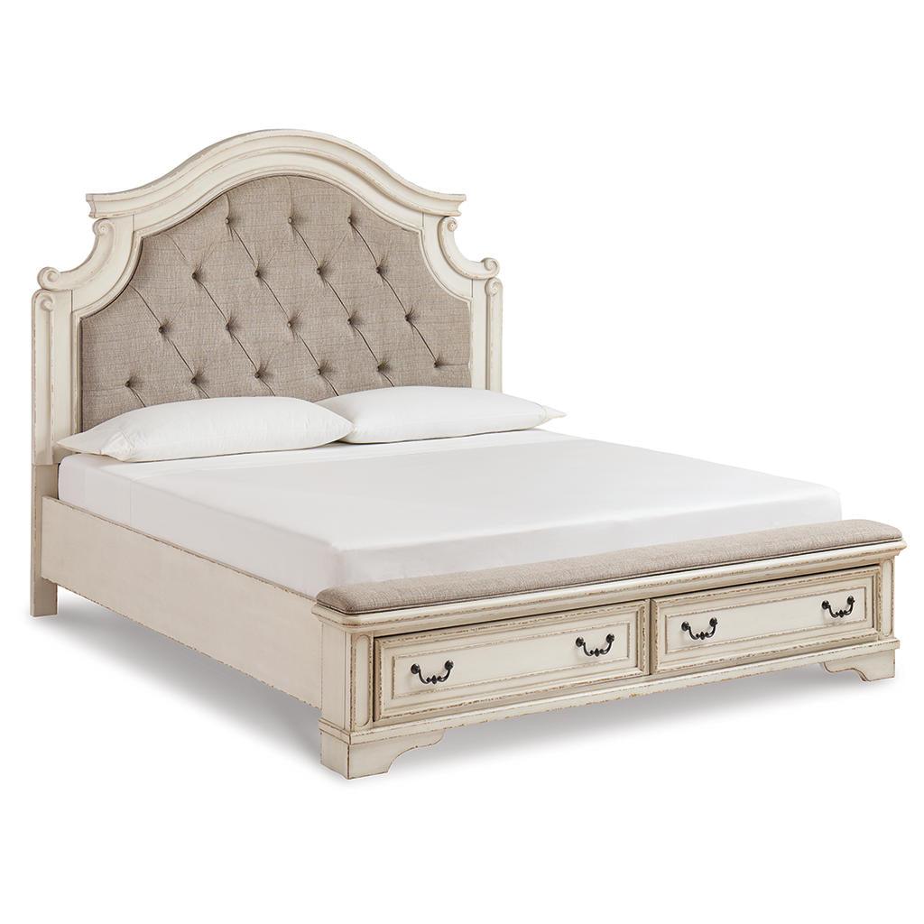 Realyn California King Upholstered Storage Bed — Chipped White Signature Design by Ashley® Bedroom